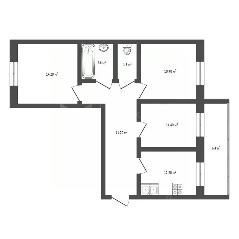 3-к кв. Тюменская область, Тюмень ул. Газовиков, 25к1 (66.5 м) - Фото 1