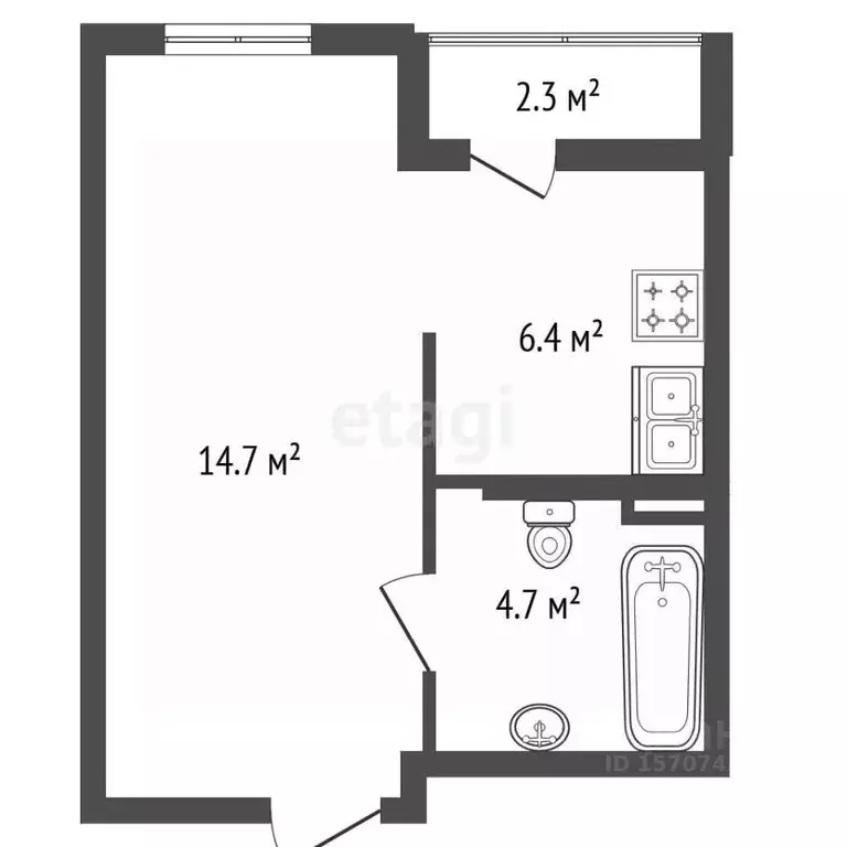 Студия Санкт-Петербург бул. Головнина, 6к1 (27.0 м) - Фото 2