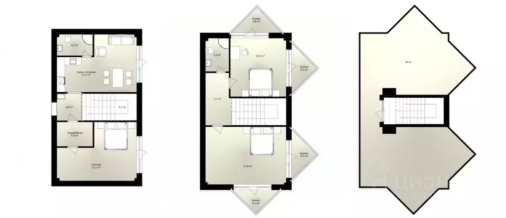 Дом в Крым, Ялта муниципальный округ, Гаспра пгт ул. Горького, 91 (245 ... - Фото 2