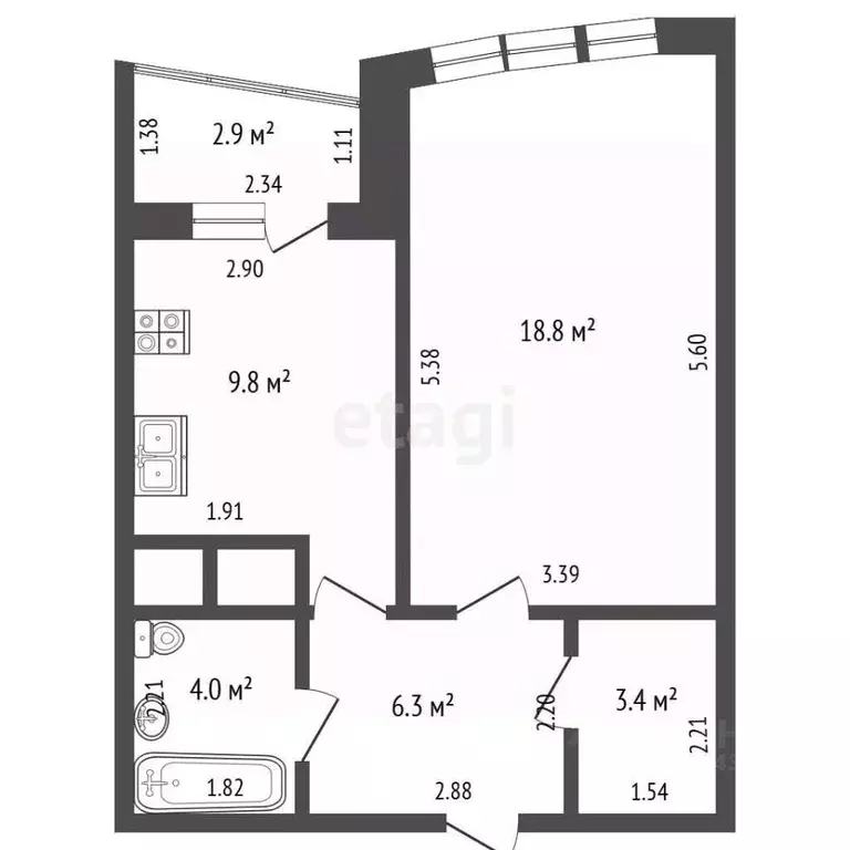 1-к кв. Московская область, Одинцовский городской округ, ВНИИССОК пгт ... - Фото 2