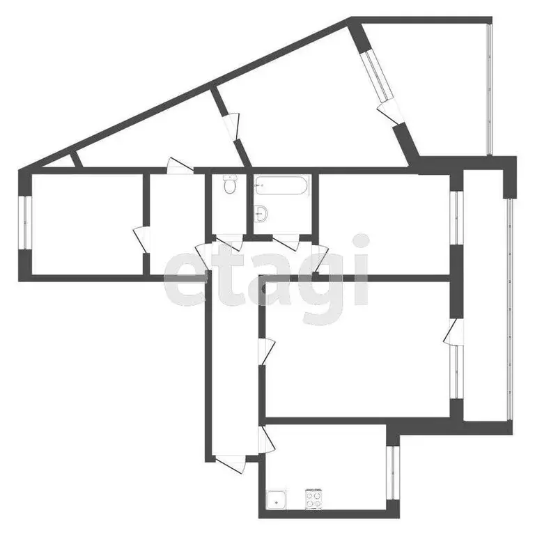 4-комнатная квартира: Тюмень, улица Максима Горького, 23А (74.7 м) - Фото 1