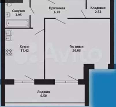 1-к. квартира, 51 м, 4/9 эт. - Фото 0