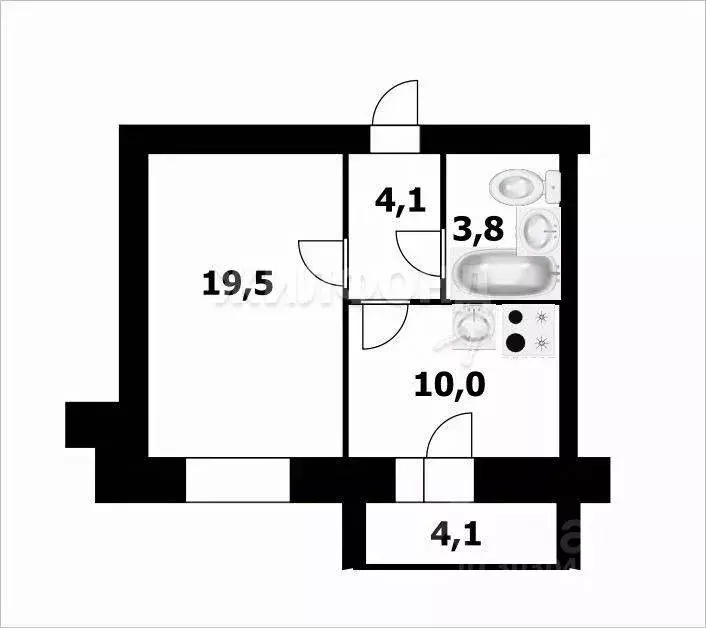 1-к кв. Новосибирская область, Новосибирск ул. Толбухина, 2 (37.4 м) - Фото 0