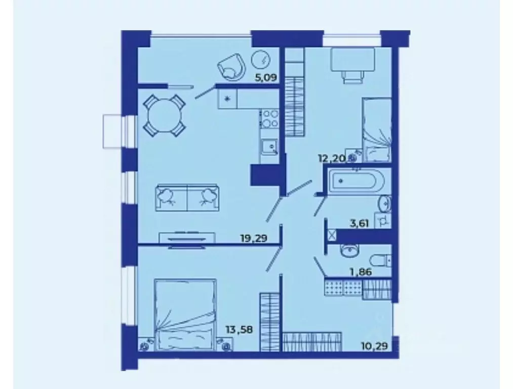2-к кв. Брянская область, Брянск Советская ул., 124 (65.92 м) - Фото 2