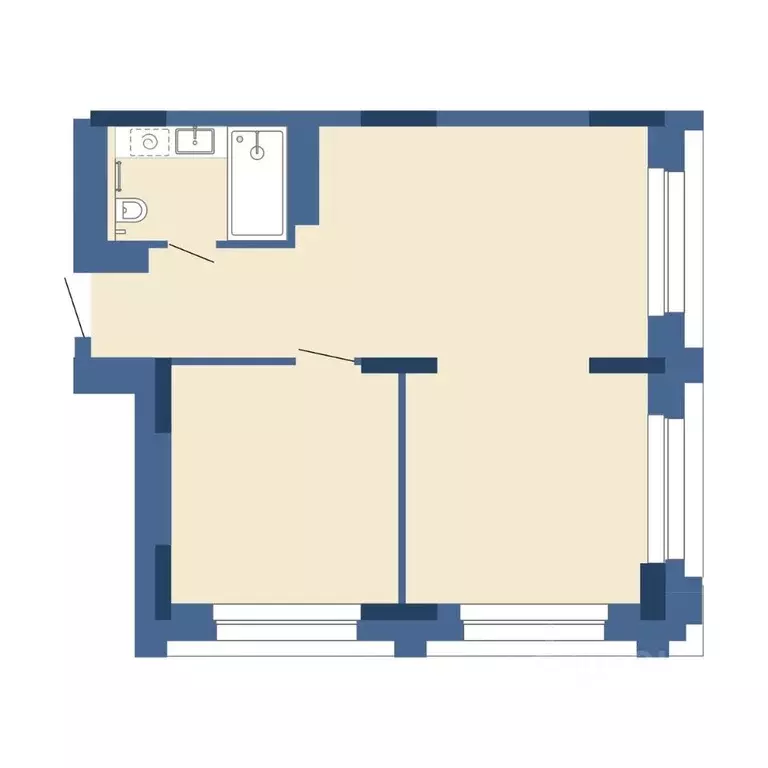 2-к кв. Новосибирская область, Новосибирск Аэропорт мкр,  (56.6 м) - Фото 1