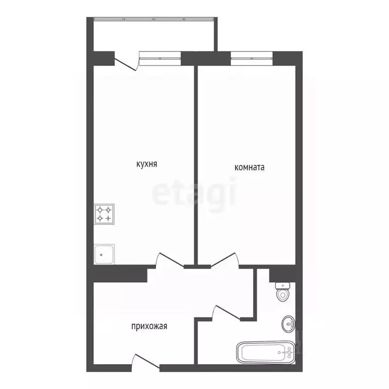 1-к кв. Красноярский край, Красноярск Судостроительная ул., 27Д (41.2 ... - Фото 2