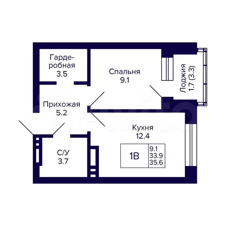 1-к. квартира, 35,6 м, 20/20 эт. - Фото 0