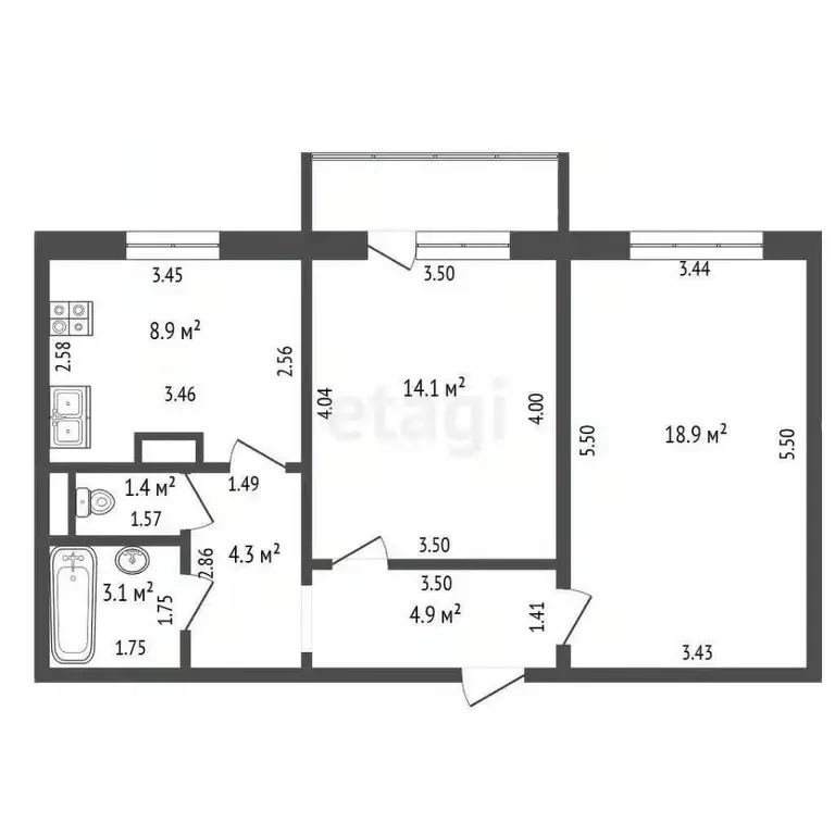 2-к кв. Мордовия, Саранск ул. Сураева-Королева, 7 (55.3 м) - Фото 2