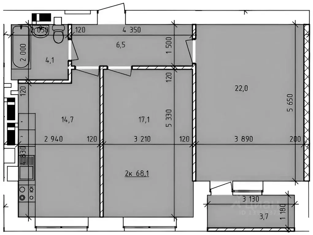 2-к кв. Ростовская область, Таганрог ул. Чехова, 375 (70.0 м) - Фото 2