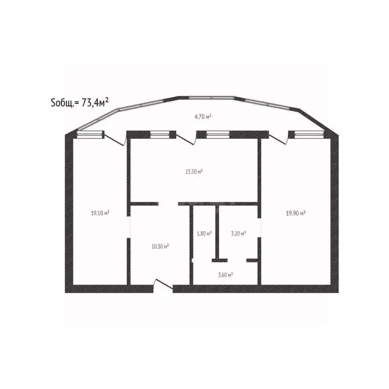 2-к кв. Брянская область, Брянск Московский просп., 87 (73.4 м) - Фото 0