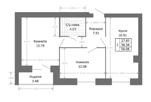2-комнатная квартира: Ярославль, проспект Фрунзе, 56В (58 м) - Фото 0