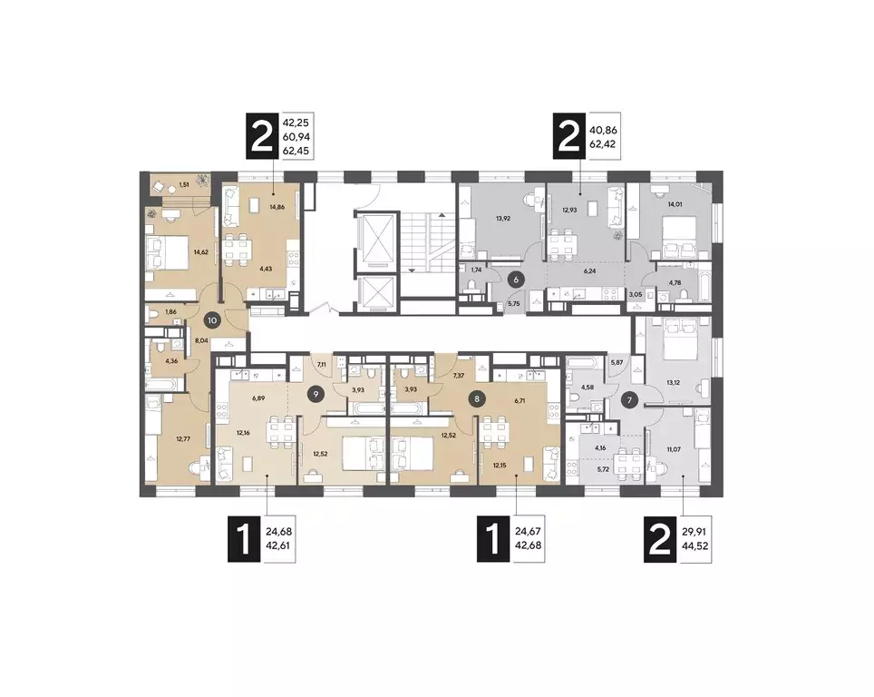 2-к кв. Московская область, Пушкино Публицист жилой комплекс (62.45 м) - Фото 2