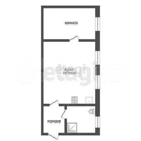 1-к. квартира, 31,6 м, 1/4 эт. - Фото 0