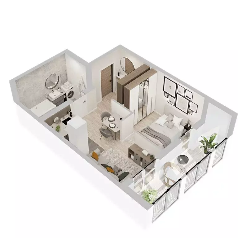 Квартира-студия: Кострома, микрорайон Новый город (35.8 м) - Фото 1