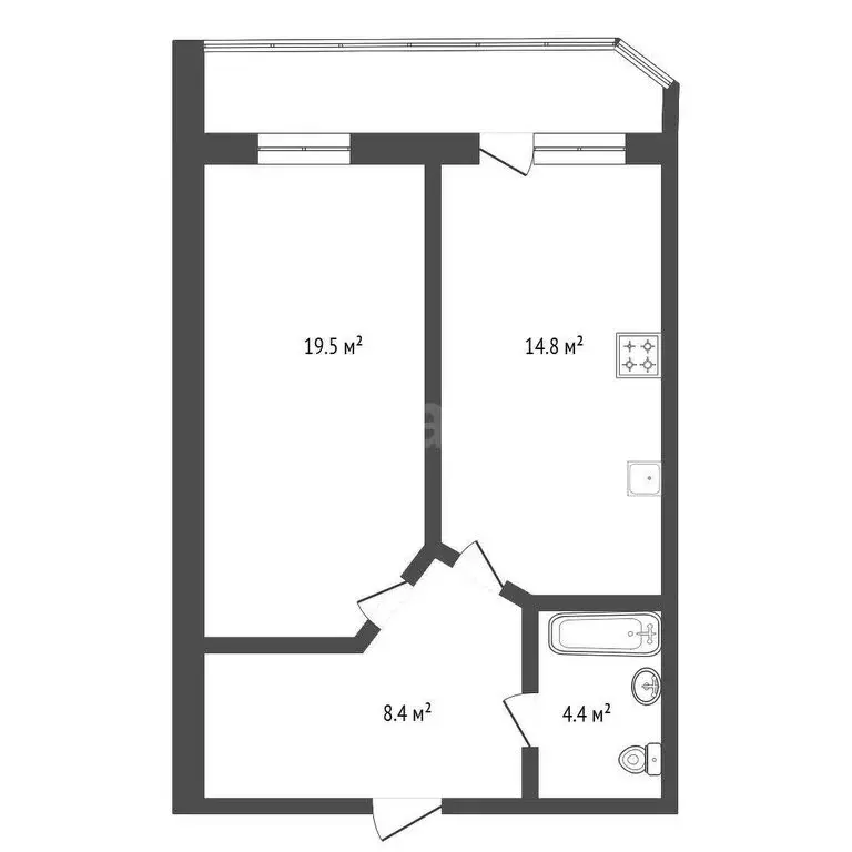 1-комнатная квартира: Благовещенск, улица Василенко, 14/2 (33.3 м) - Фото 0