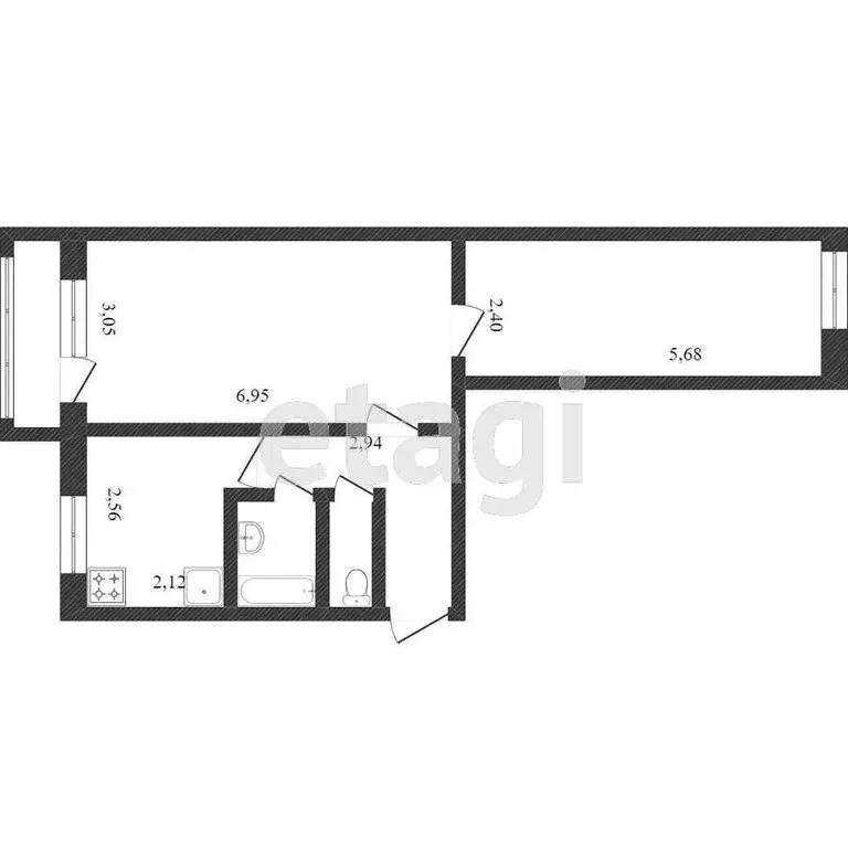 2-комнатная квартира: Тобольск, 4-й микрорайон, 38А (34 м) - Фото 1