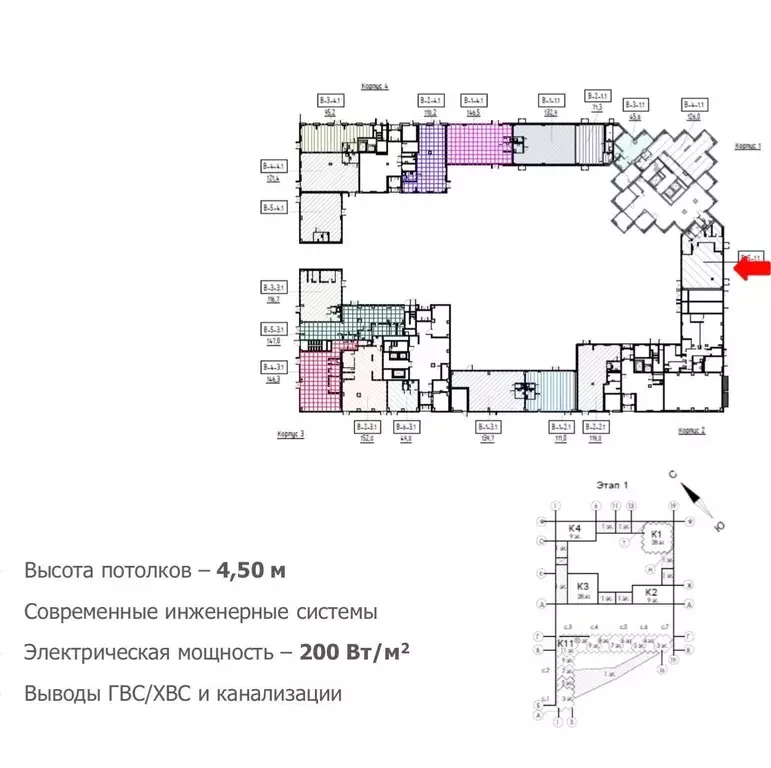 Помещение свободного назначения в Москва Шагал жилой комплекс (134 м) - Фото 1