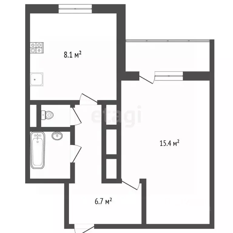 1-к кв. Ямало-Ненецкий АО, Новый Уренгой Советский мкр, 7/1 (35.1 м) - Фото 2