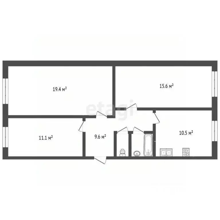 3-к кв. Ямало-Ненецкий АО, Новый Уренгой Молодежная ул., 7Г (70.1 м) - Фото 2