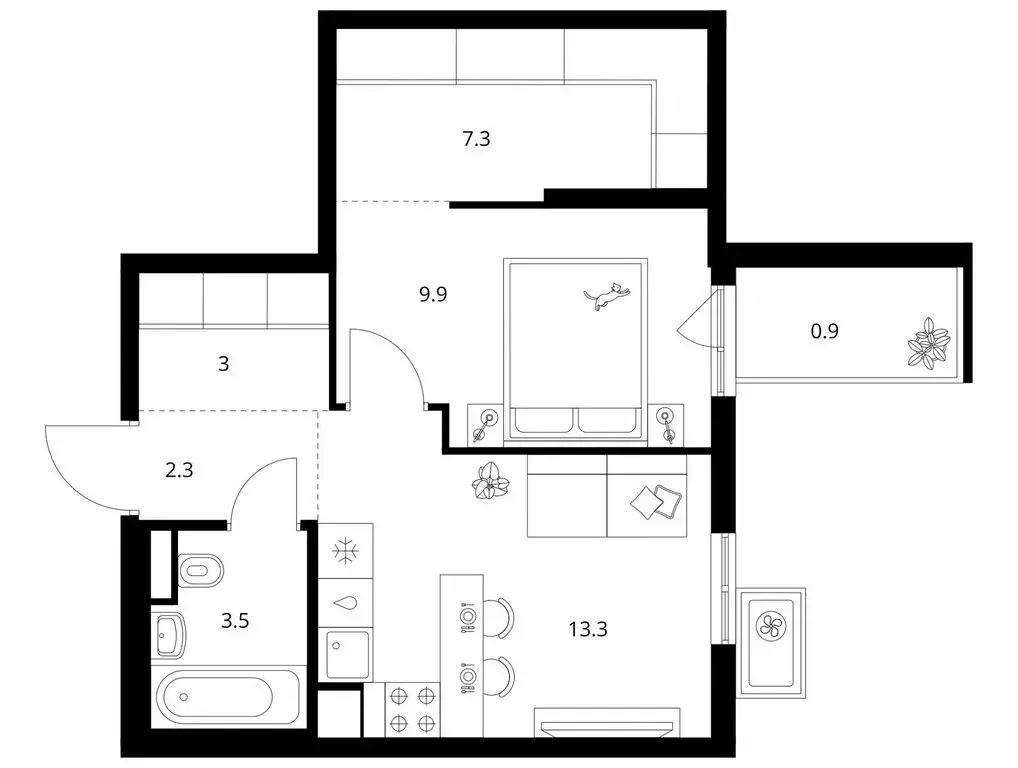 1-комнатная квартира: Москва, жилой комплекс Кавказский Бульвар 51 ... - Фото 1