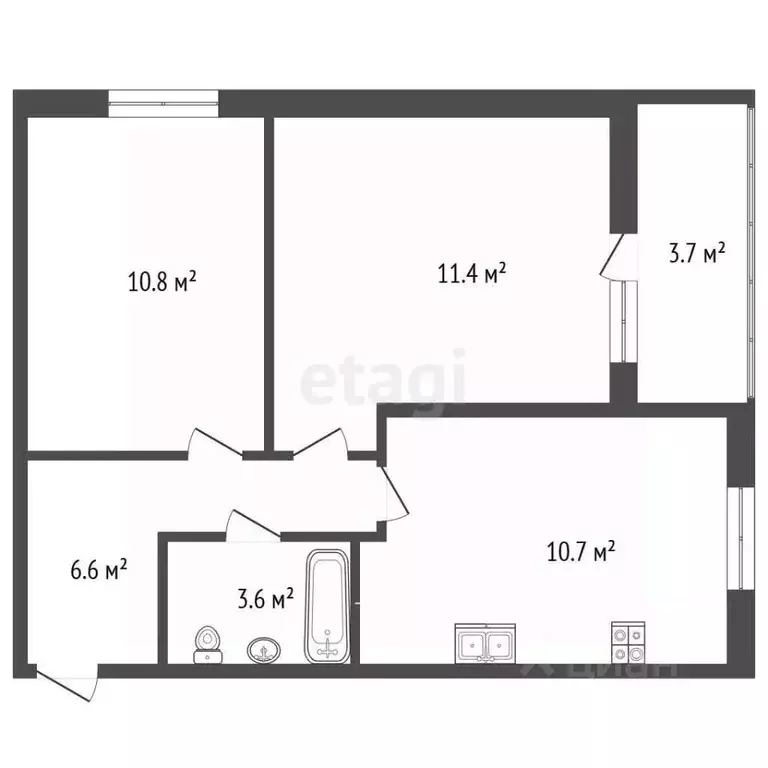2-к кв. Пермский край, Пермь ул. Солдатова, 30Б (43.1 м) - Фото 2