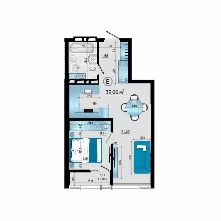 2-комнатная квартира: Владивосток, Ленинский район (39.66 м) - Фото 1