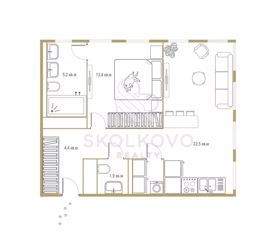 2-к кв. Москва 2-я Звенигородская ул., 16 (57.5 м) - Фото 0