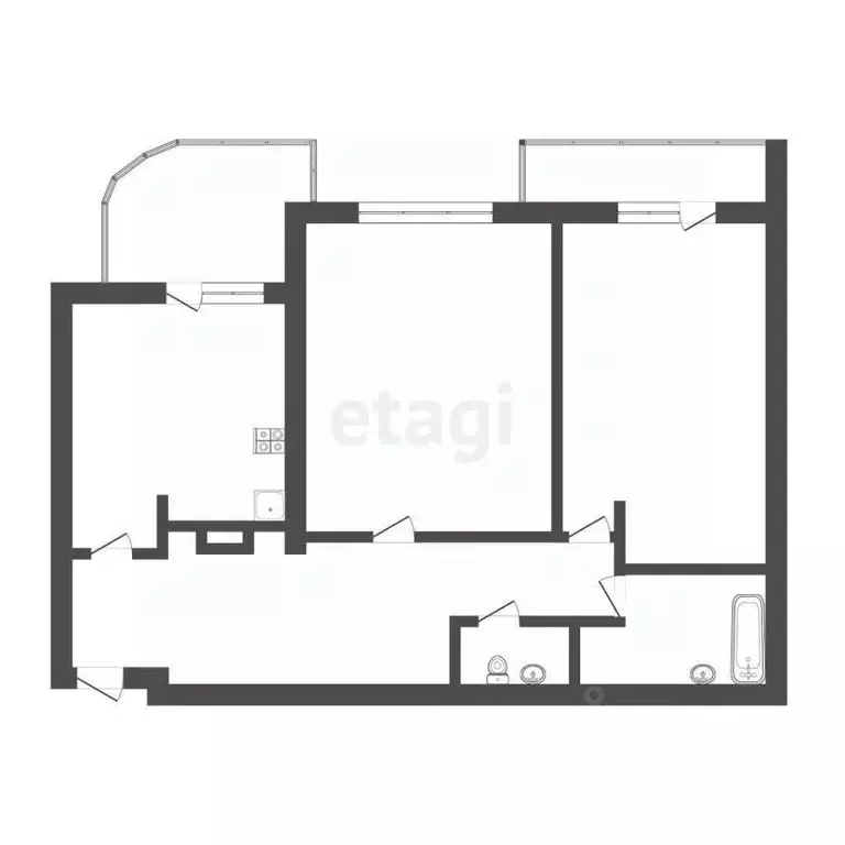 2-к кв. Смоленская область, Смоленск ул. Кирова, 26а (61.7 м) - Фото 2