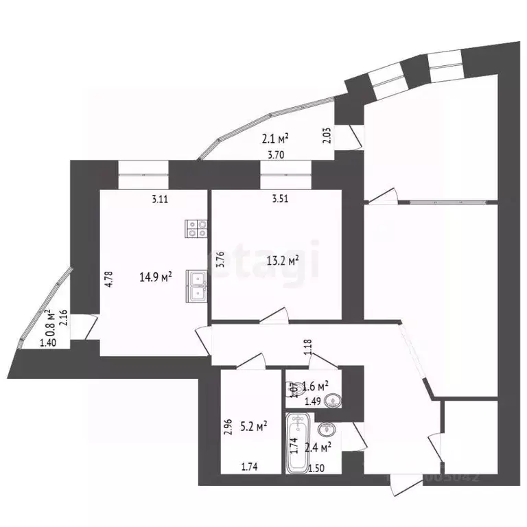 3-к кв. Забайкальский край, Чита ул. Бабушкина, 93 (83.0 м) - Фото 2