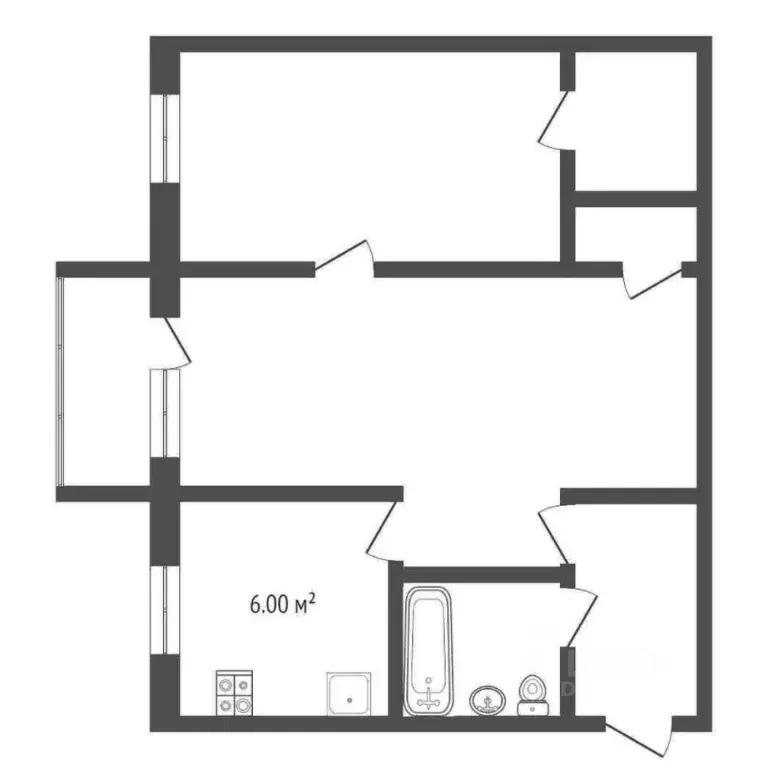 2-к кв. Тюменская область, Тюмень ул. Карла Маркса, 127 (44.3 м) - Фото 1