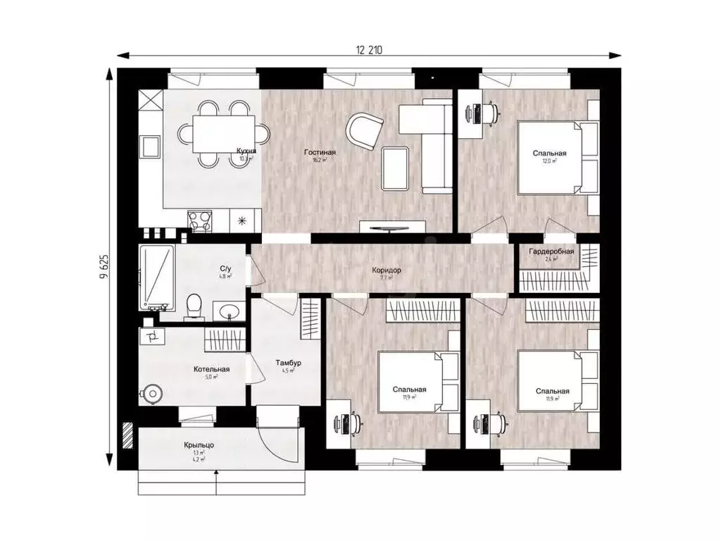 Дом в село Гамово, Восточная улица (92.5 м) - Фото 2