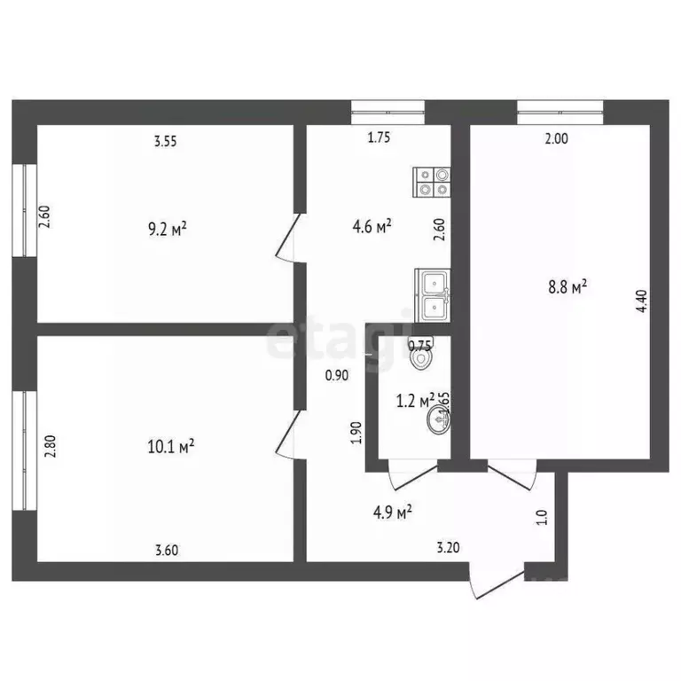 3-к кв. Краснодарский край, Геленджик Красная ул., 8 (40.0 м) - Фото 1