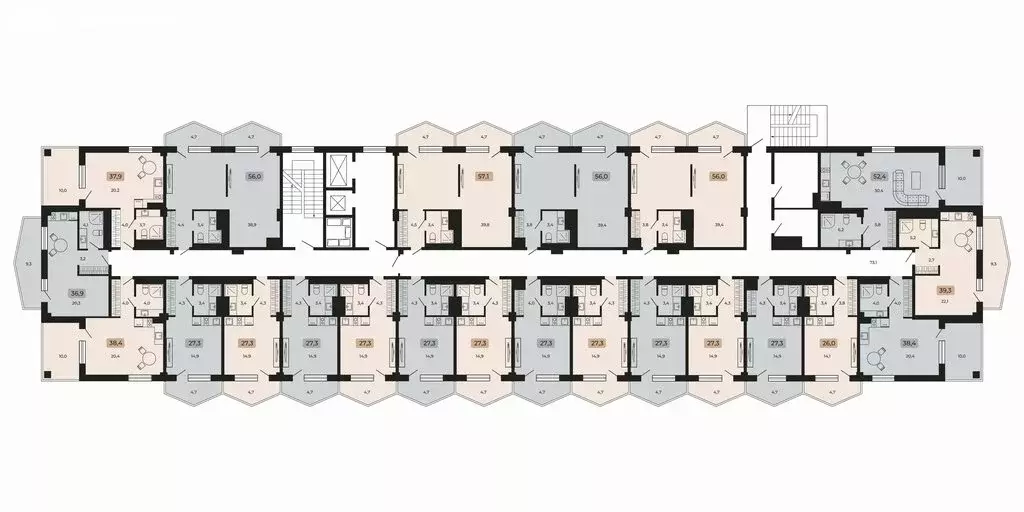 1-комнатная квартира: село Ольгинка, микрорайон Горизонт (27.3 м) - Фото 1