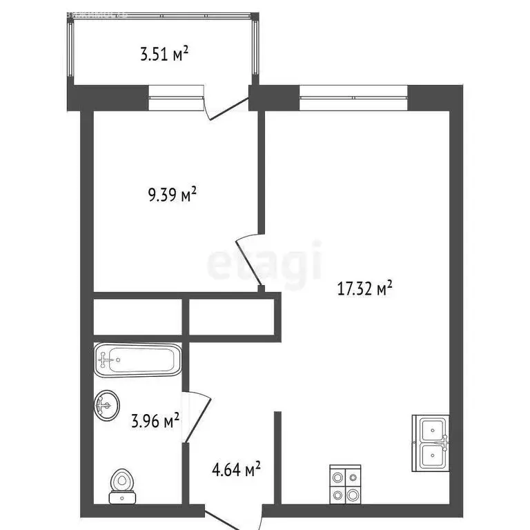 1-комнатная квартира: Санкт-Петербург, проспект Героев, 33 (35 м) - Фото 1