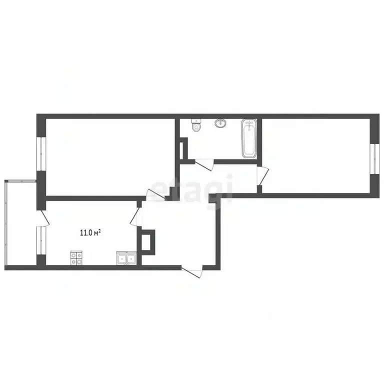 2-к кв. Самарская область, Самара ул. Лейтенанта Шмидта, 10 (62.0 м) - Фото 2