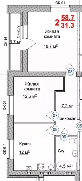 2-к кв. Нижегородская область, Бор пос. Октябрьский, ул. Молодежная, ... - Фото 2