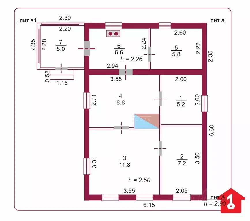 Дом в Омская область, Омск Чередовый мкр, пер. 5-й Крымский (50 м) - Фото 2