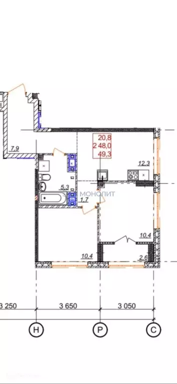 Продаётся 2-к квартира, 48.3 м - Фото 1