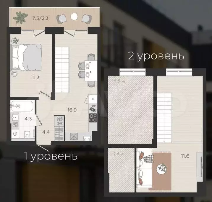2-к. квартира, 50,9 м, 1/4 эт. - Фото 1