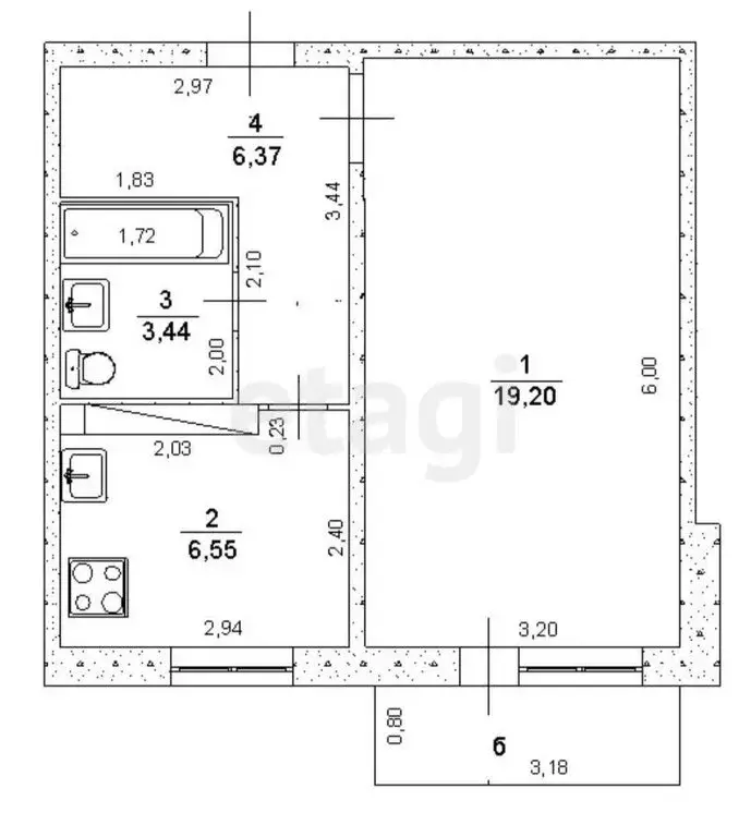 1-комнатная квартира: Ульяновск, Краснопролетарская улица, 21 (39.4 м) - Фото 0
