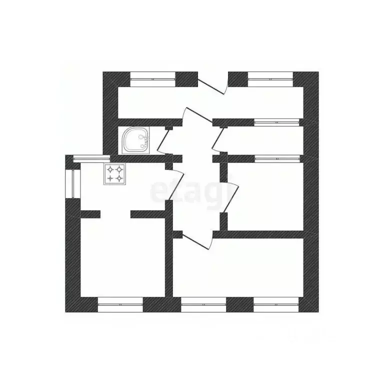 4-к кв. Смоленская область, Красный пгт ул. Спасская, 14 (85.4 м) - Фото 1