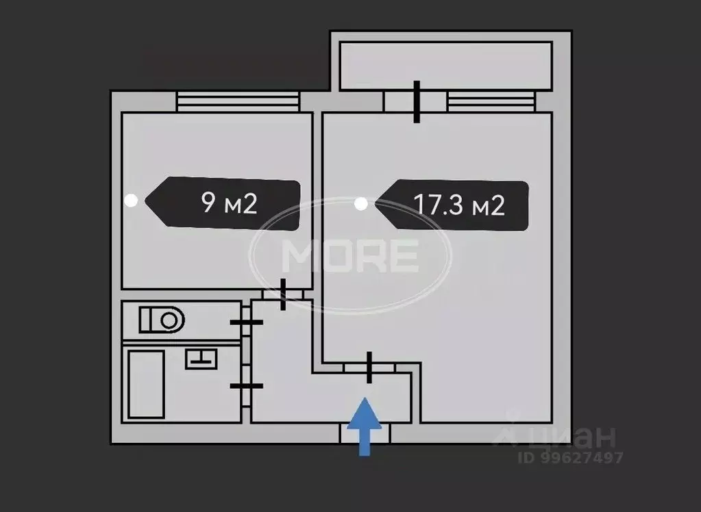 1-к кв. Калининградская область, Калининград Чкаловск мкр, ул. ... - Фото 2