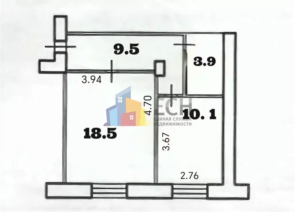 1-к кв. Тульская область, Тула ул. Кауля, 49к1 (42.0 м) - Фото 2