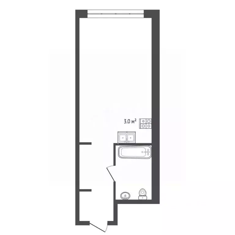 Студия Московская область, Одинцово ул. Чистяковой, 8к2 (22.5 м) - Фото 2