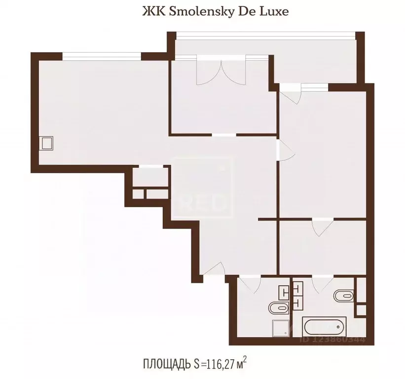3-к кв. Москва 1-й Смоленский пер., 21 (116.3 м) - Фото 2