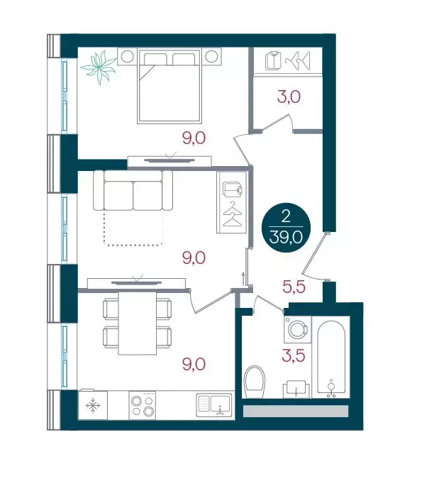 2-комнатная квартира: Москва, жилой комплекс Русич Кантемировский (39 ... - Фото 1