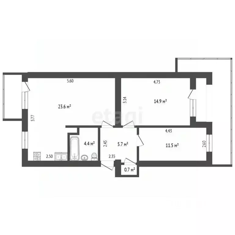 3-к кв. Крым, Армянск Имени Генерала Корявко мкр, 20 (60.4 м) - Фото 1