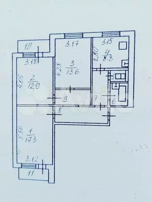 3-к. квартира, 71,8 м, 5/10 эт. - Фото 0