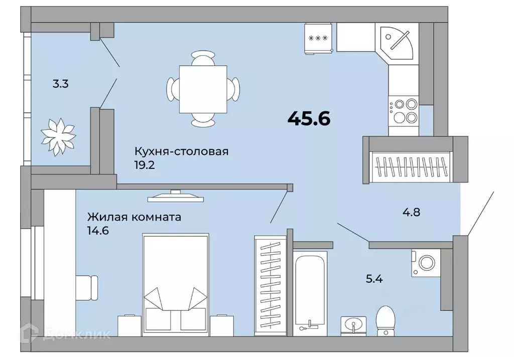 Продаётся 1-к квартира, 45.5 м - Фото 0