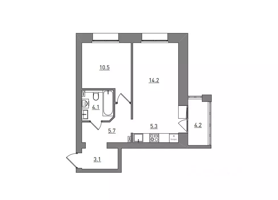 2-к кв. Кировская область, Киров городской округ, пос. Чистые Пруды ... - Фото 2